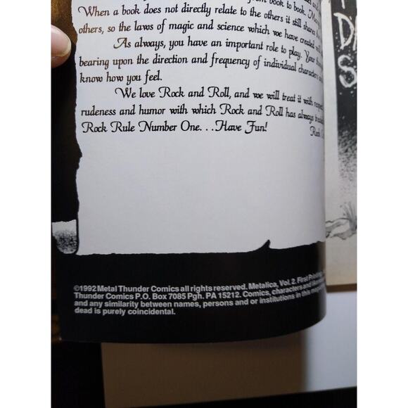 Metallica Metal Thunder Hard Rock Fantasy Comic July 1992 Art Vintage NOS Unused - Picture 8 of 10